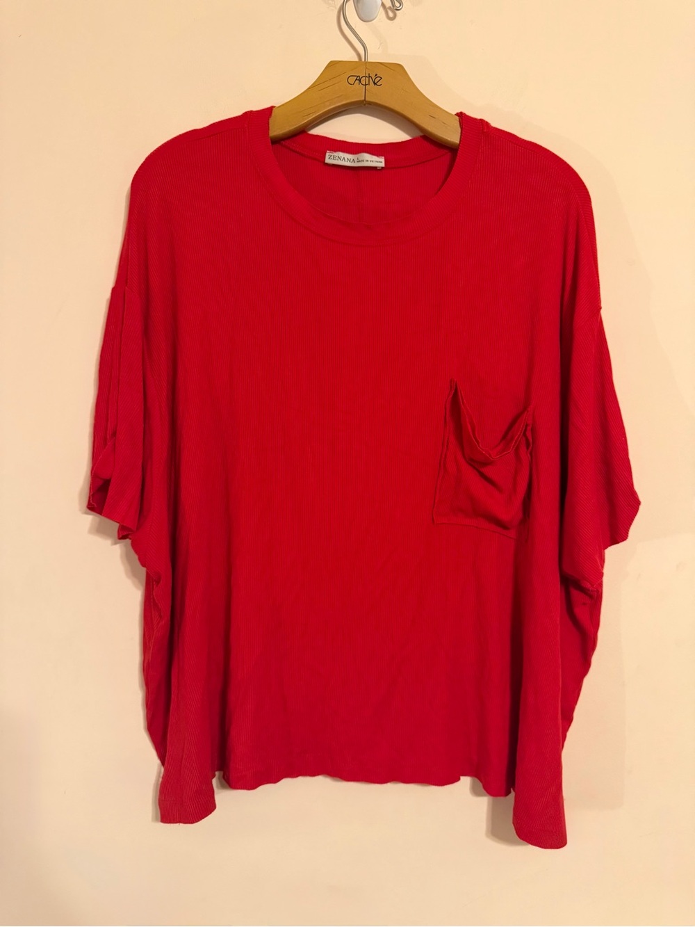 Ruby Red Ribbed Top - Picture 2 of 8